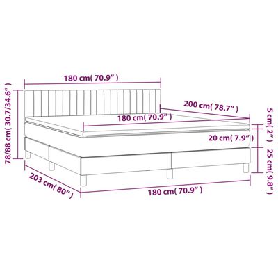 vidaXL Pat continental cu saltea, crem, 180x200 cm, textil