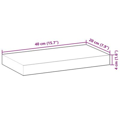 vidaXL Rafturi suspendate 4 buc. 40x20x4 cm lemn masiv acacia netratat