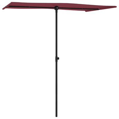 vidaXL Umbrelă soare de grădină stâlp aluminiu roșu bordo 180x110 cm