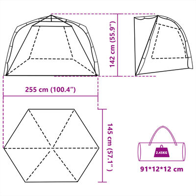 vidaXL Cort camping 3 persoane verde marin impermeabil setare rapidă