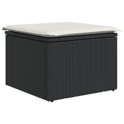 vidaXL Set mobilier de grădină cu perne, 5 piese, negru, poliratan