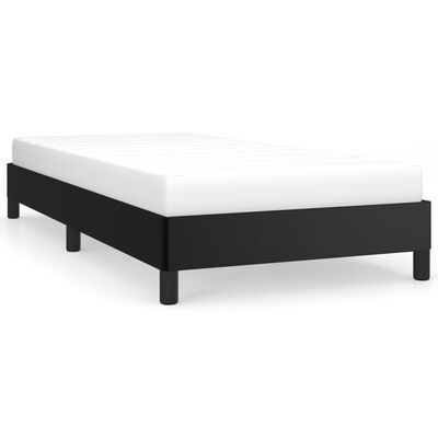 vidaXL Cadru de pat, negru, 90x190 cm, piele ecologică