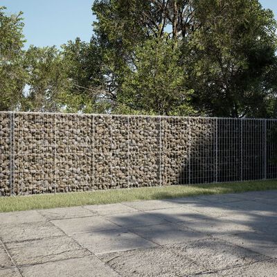 vidaXL Coș gabion cu capac, 550x100x100 cm, fier galvanizat