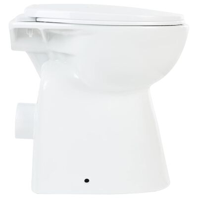 vidaXL Vas WC fără ramă, închidere silențioasă, + 7 cm, alb, ceramică