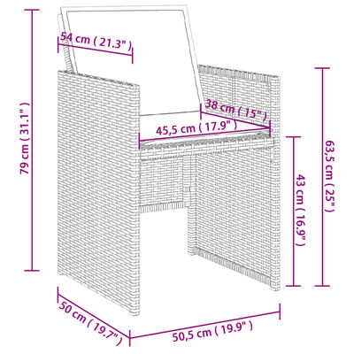 vidaXL Set mobilier de grădină cu perne, 17 piese, negru, poliratan