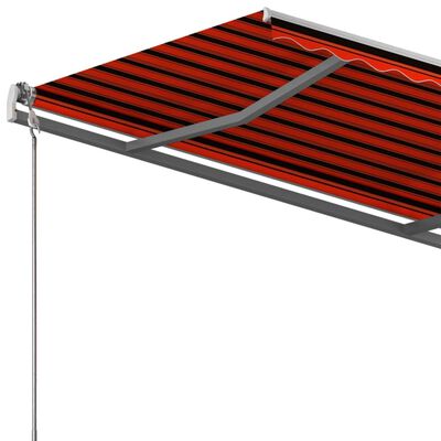 vidaXL Copertină retractabilă manual, portocaliu și maro, 450x350 cm