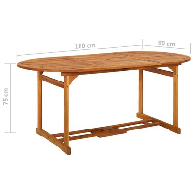 vidaXL Set mobilier de grădină 7 piese 180x90x75 cm, lemn masiv acacia