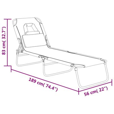 vidaXL Șezlong pliabil negru țesătură Oxford&oțel vopsit electrostatic