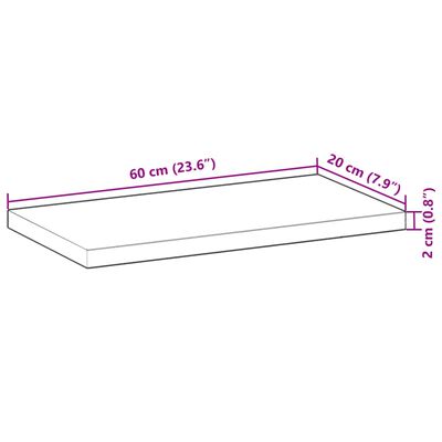 vidaXL Raft suspendat 60x20x2 cm lemn masiv acacia netratat