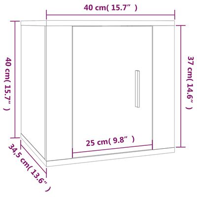 vidaXL Dulapuri TV montate pe perete, 2 buc., gri beton, 40x34,5x40 cm