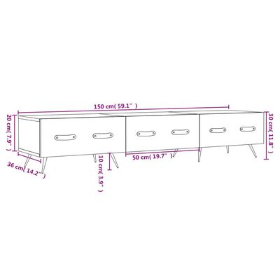 vidaXL Comodă TV, gri beton, 150x36x30 cm, lemn prelucrat