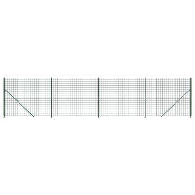 vidaXL Gard plasă de sârmă cu bordură, verde, 2x10 m