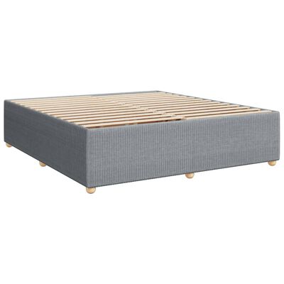 vidaXL Pat box spring cu saltea, gri deschis, 200x200 cm, textil