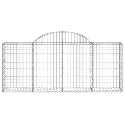 vidaXL Coșuri gabion arcuite 3 buc, 200x30x80/100cm, fier galvanizat