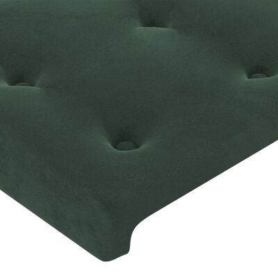 vidaXL Tăblie de pat cu LED, verde închis, 144x5x78/88 cm, catifea