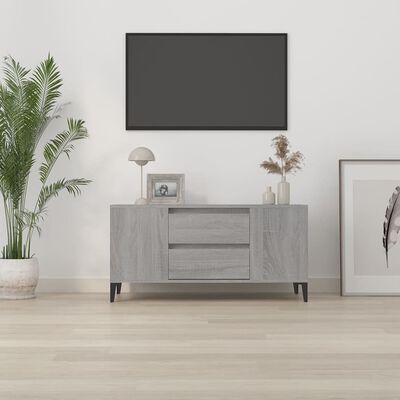 vidaXL Comodă TV, gri sonoma, 102x44,5x50 cm, lemn prelucrat