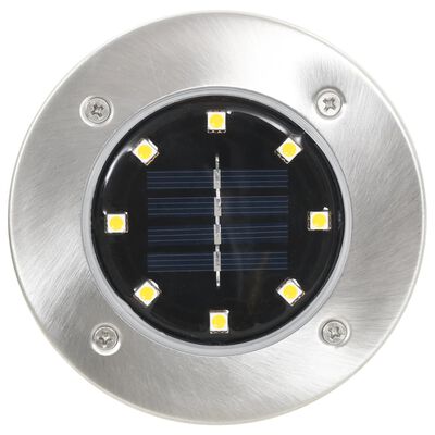 vidaXL Lămpi solare de sol, 8 buc., alb, becuri LED