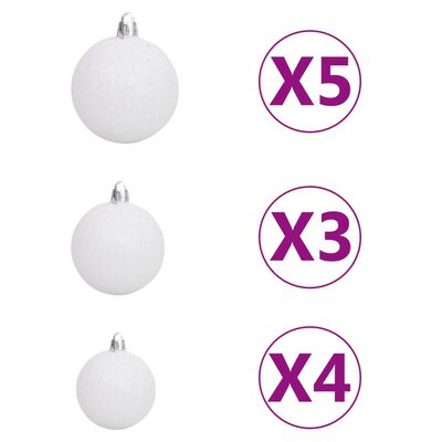 vidaXL Brad Crăciun pre-iluminat cu set globuri, albastru, 150 cm, PVC