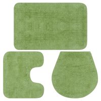 vidaXL Set covorașe baie, 3 piese, verde, textil