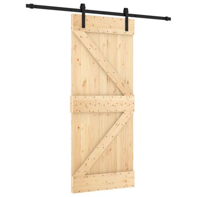 vidaXL Ușă glisantă cu set de feronerie 85x210 cm, lemn masiv de pin