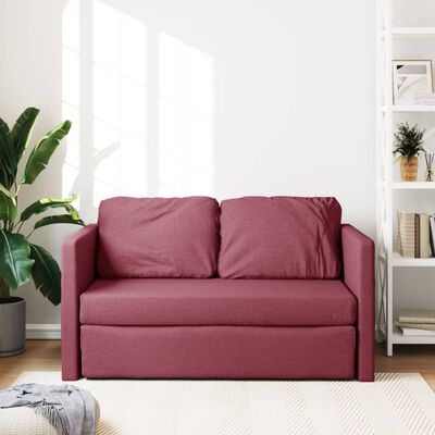 vidaXL Canapea extensibilă 2 în 1, bordo, 112x174x55 cm, textil