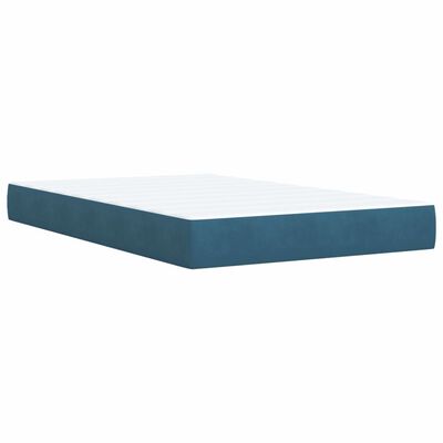 vidaXL Pat box spring cu saltea, albastru închis, 120x190 cm, catifea