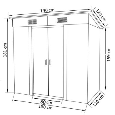 vidaXL Șopron metalic pentru grădină, gri