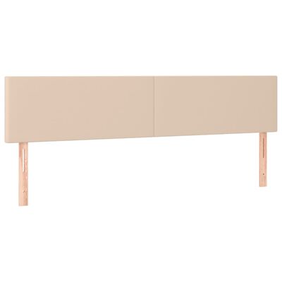 vidaXL Pat box spring cu saltea, cappuccino, 180x200cm piele ecologică