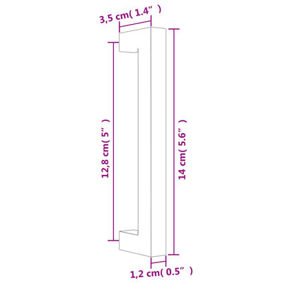 vidaXL Mânere de dulap, 20 buc., negru, 128 mm, oțel inoxidabil