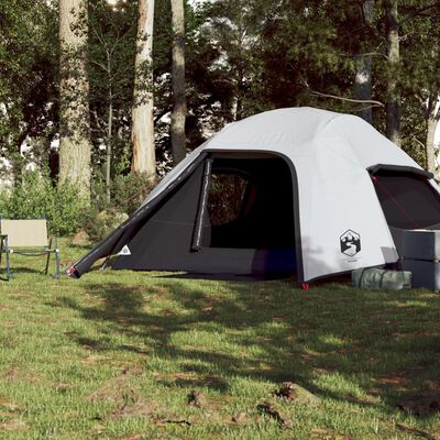 vidaXL Cort camping cupolă 4 persoane alb, țesătură opacă, impermeabil