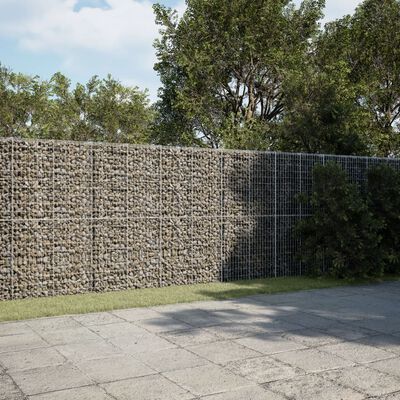 vidaXL Coș gabion cu capac, 950x100x200 cm, fier galvanizat