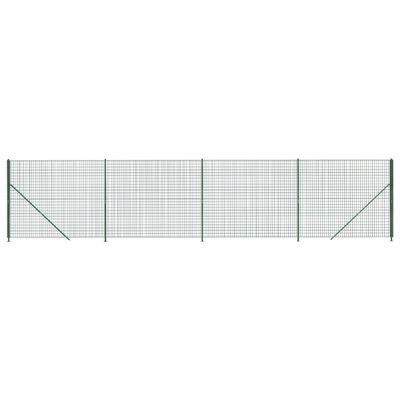vidaXL Gard plasă de sârmă cu bordură, verde, 1,4x10 m