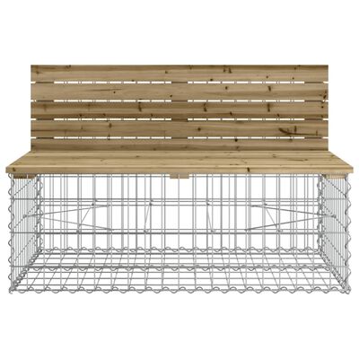 vidaXL Bancă grădină design gabion, 347x71x65,5 cm, lemn pin impregnat