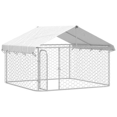 vidaXL Padoc pentru câini de exterior, cu acoperiș, 200x200x150 cm