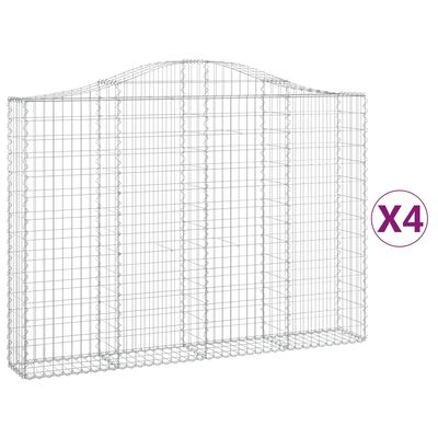 vidaXL Coșuri gabion arcuite 4 buc, 200x30x140/160cm, fier galvanizat