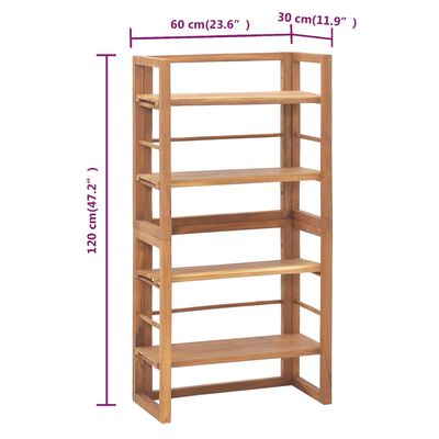 vidaXL Unitate de rafturi, 60x30x120 cm, lemn masiv de tec