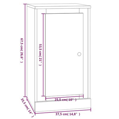 vidaXL Servantă, gri beton, 37,5x35,5x67,5 cm, lemn prelucrat