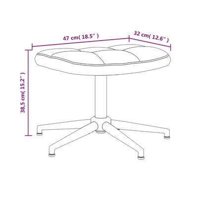 vidaXL Scaun de relaxare cu taburet, gri închis, catifea