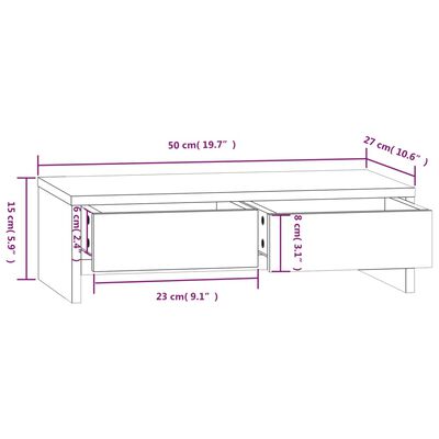 vidaXL Suport pentru monitor, maro miere, 50x27x15 cm, lemn masiv pin