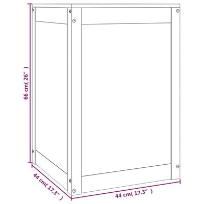 vidaXL Cutie de rufe, alb, 44x44x66 cm, lemn masiv de pin