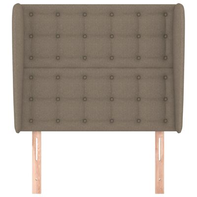 vidaXL Tăblie de pat cu aripioare gri taupe 83x23x118/128 cm textil
