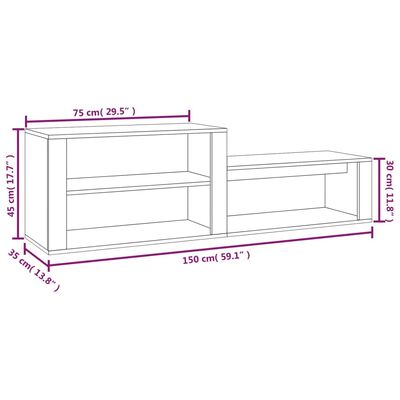 vidaXL Pantofar, stejar sonoma, 150x35x45 cm, lemn prelucrat