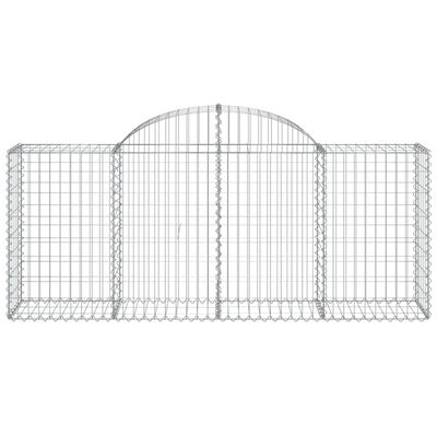 vidaXL Coșuri gabion arcuite 3 buc, 200x50x80/100 cm, fier galvanizat