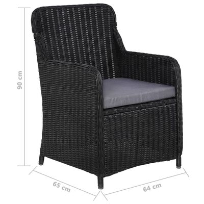 vidaXL Set de masă pentru grădină, 5 piese, negru