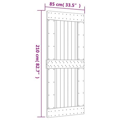 vidaXL Ușă glisantă cu set de feronerie 85x210 cm, lemn masiv de pin