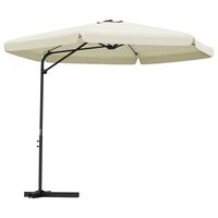 vidaXL Umbrelă soare de exterior cu stâlp din oțel, alb nisipiu 300 cm