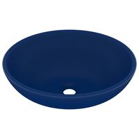 vidaXL Chiuvetă de lux, albastru mat, 40x33 cm, ceramică, formă ovală