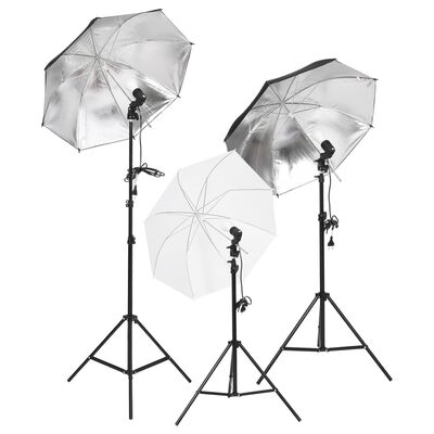 vidaXL Kit studio foto cu set de lumină și fundal