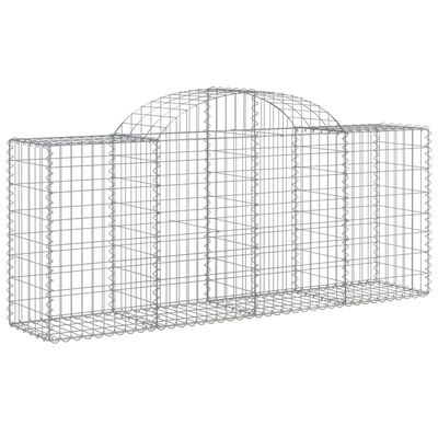 vidaXL Coșuri gabion arcuite 14 buc, 200x50x80/100 cm, fier galvanizat