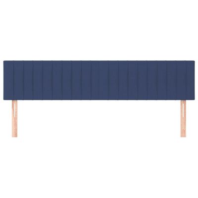 vidaXL Tăblii de pat, 2 buc, albastru, 90x5x78/88 cm, textil